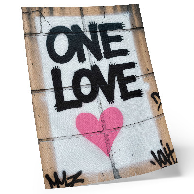 Poster para cozinha Grafite em forma de coração em parede de concreto