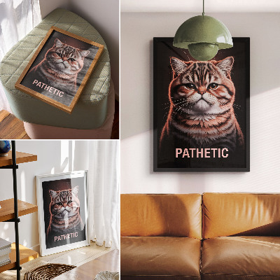 Impressão em tela Retrato de um gato com pelagem distinta e olhar profundo.