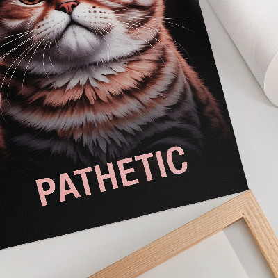 Impressão em tela Retrato de um gato com pelagem distinta e olhar profundo.