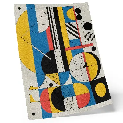 Poster para cozinha com padrões geométricos em cores contrastantes