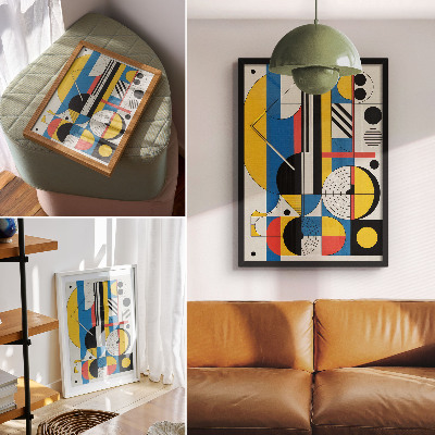 Poster para cozinha Padrões geométricos em cores contrastantes
