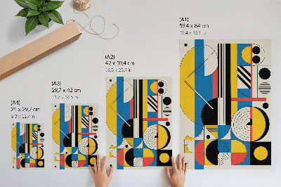 Poster para cozinha Padrões geométricos em cores contrastantes