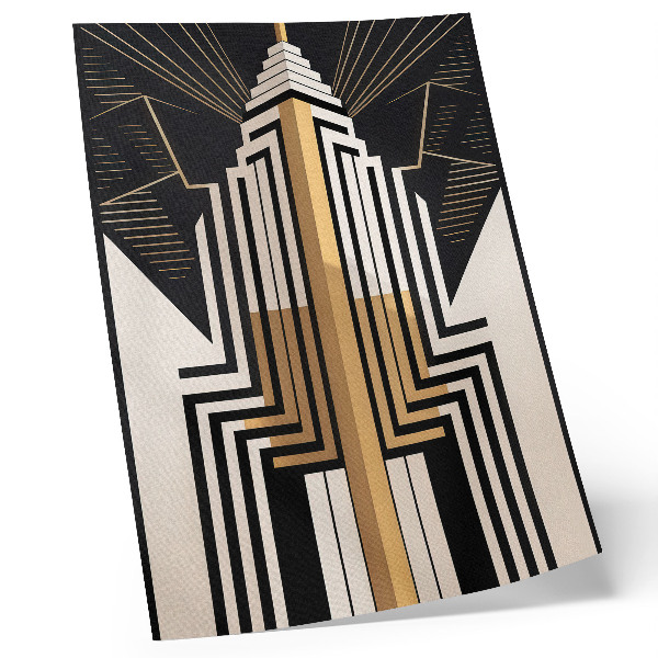 Poster decorativo Linhas arquitetônicas, elegantes detalhes em dourado.
