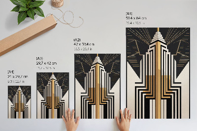 Poster decorativo Linhas arquitetônicas, elegantes detalhes em dourado.