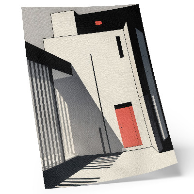 Arte de parede contraste na arquitetura geométrica minimalista