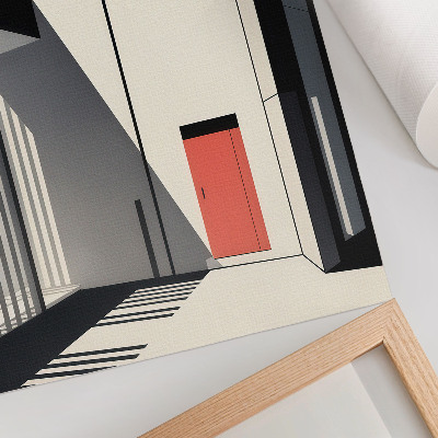 Arte de parede contraste na arquitetura geométrica minimalista