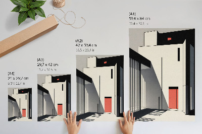 Arte de parede contraste na arquitetura geométrica minimalista
