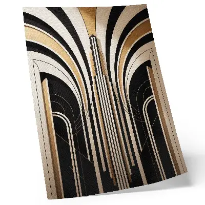 Poster para cozinha com estética de arcos modernos e contraste Art Déco