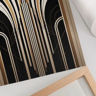 Poster para cozinha com estética de arcos modernos e contraste Art Déco