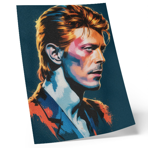 Poster para cozinha Um retrato em estilo pop art com cores vibrantes.