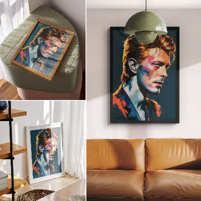 Poster para cozinha retrato em estilo pop art com cores vibrantes