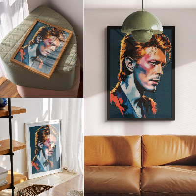 Poster para cozinha Um retrato em estilo pop art com cores vibrantes.