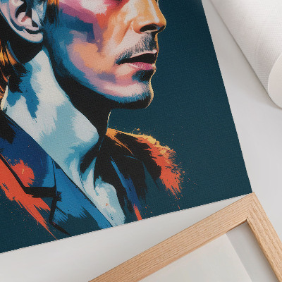Poster para cozinha Um retrato em estilo pop art com cores vibrantes.