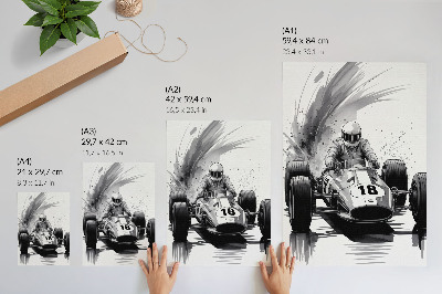 Arte de parede Contraste de dinâmica automotiva em corridas