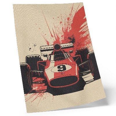 Poster para cozinha Carro de corrida vermelho e preto em movimento