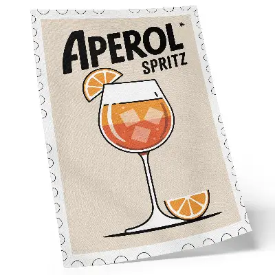 Poster decorativo bebida Aperol com fundo laranja