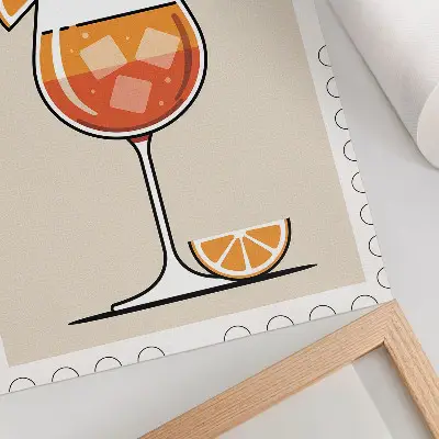 Poster decorativo bebida Aperol com fundo laranja