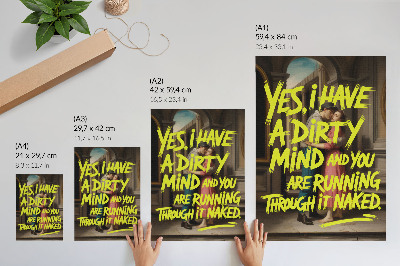 Arte de parede Caracteres clássicos, texto amarelo, contraste dinâmico