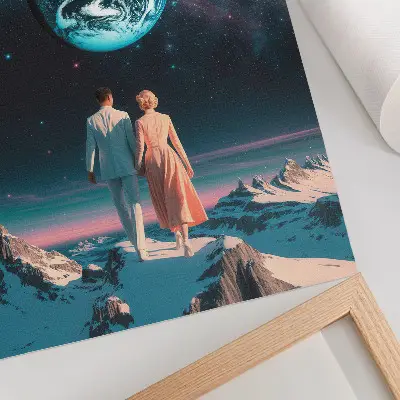 Arte de parede espaço e pessoas com design de possibilidades ilimitadas
