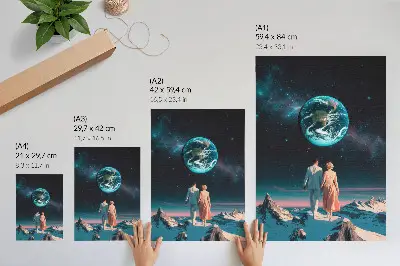 Arte de parede espaço e pessoas com design de possibilidades ilimitadas