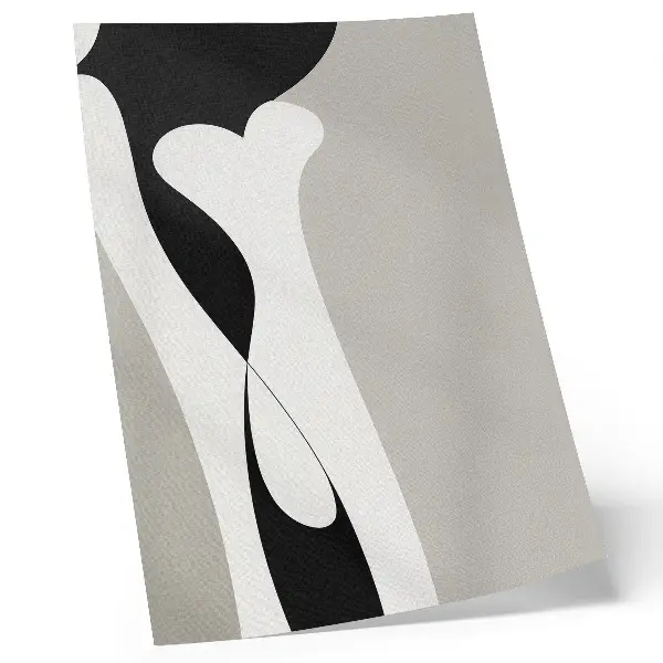 Poster para cozinha com linhas pretas e brancas de contrastes suaves