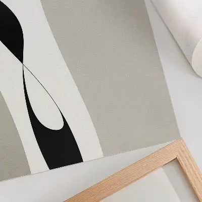 Poster para cozinha com linhas pretas e brancas de contrastes suaves