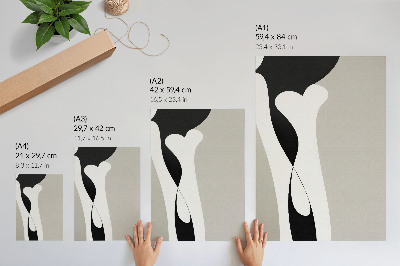 Poster para cozinha Linhas pretas e brancas, contrastes suaves.