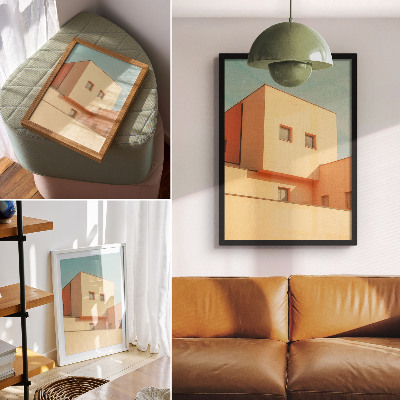 Poster decorativo Arquitetura geométrica com fachada bege