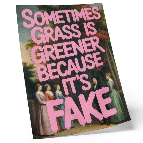 Poster decorativo Inscrição rosa, personagens da floresta, elegância, humor