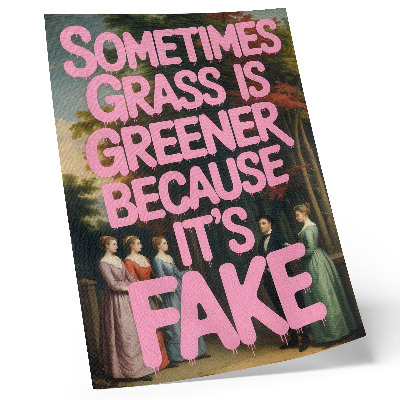 Poster decorativo Inscrição rosa, personagens da floresta, elegância, humor