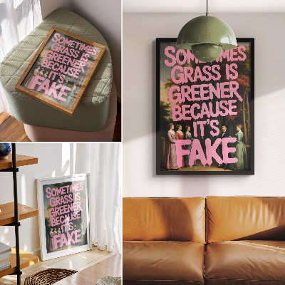 Poster decorativo Inscrição rosa, personagens da floresta, elegância, humor