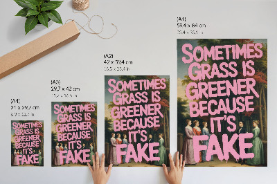 Poster decorativo Inscrição rosa, personagens da floresta, elegância, humor
