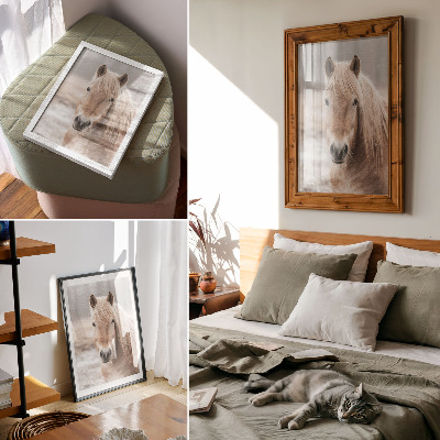 Poster decorativo Cavalo inverno cores suaves paz natureza