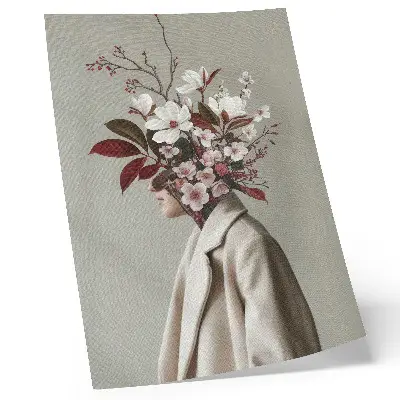 Pôster decorativo com estampa de buquê de flores com inspiração artística