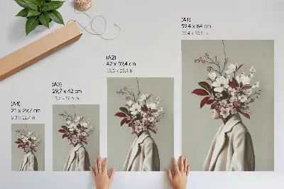 Pôster decorativo com estampa de buquê de flores com inspiração artística