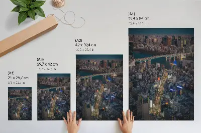 Arte de parede elegância noturna da cidade com luz e reflexos