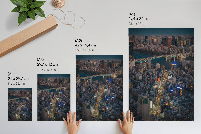 Arte de parede Elegância noturna da cidade, luz e reflexos