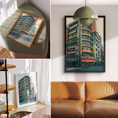 Poster decorativo Inscrições coloridas em edifícios modernistas