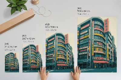 Poster decorativo Inscrições coloridas em edifícios modernistas