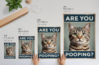 Arte de parede Um retrato retrô de gato com um toque de humor