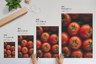 Poster decorativo Tomates suculentos com gotas de água