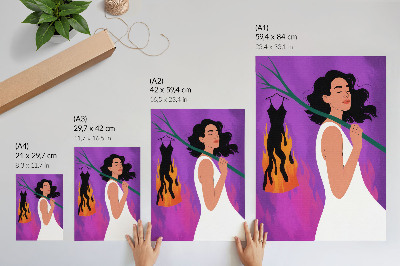 Poster para cozinha Harmonia de cores, uma figura em movimento, uma aura extraordinária.