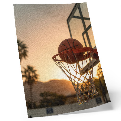 Impressão em tela Bola de basquete energética ao pôr do sol