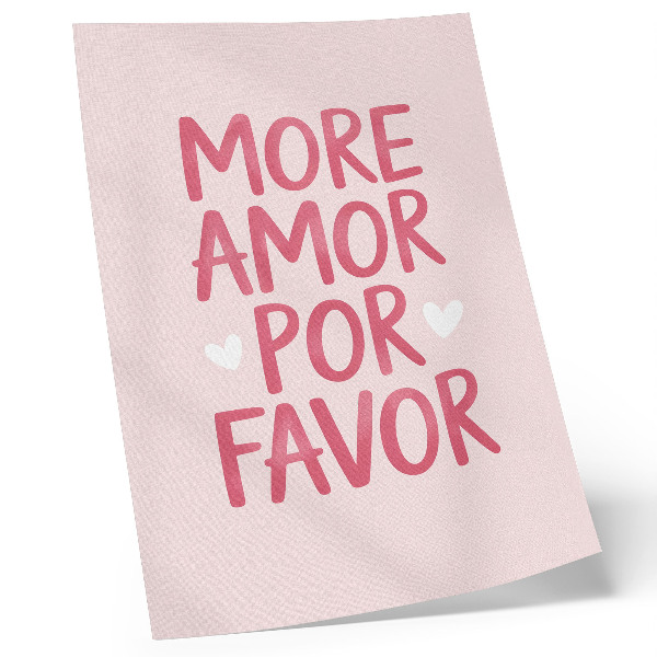 Poster para cozinha Texto alegre com letras de coração vermelho