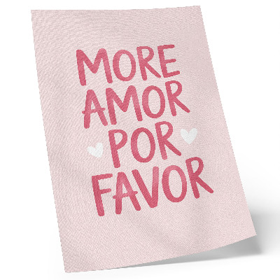 Poster para cozinha Texto alegre com letras de coração vermelho