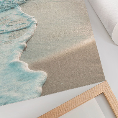 Arte de parede Ondas quebrando suavemente na areia, uma atmosfera tranquila.