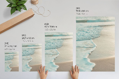 Arte de parede Ondas quebrando suavemente na areia, uma atmosfera tranquila.