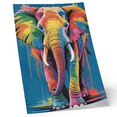 Poster para cozinha Elefante colorido, cores contrastantes, cores intensas