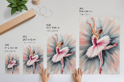 Arte de parede Bailarina de rosa com um fundo dinâmico