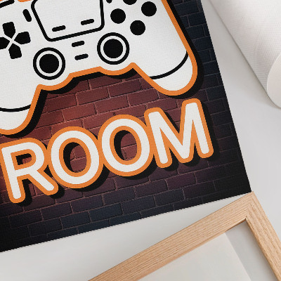Poster decorativo Controlador de letreiro de néon em fundo preto